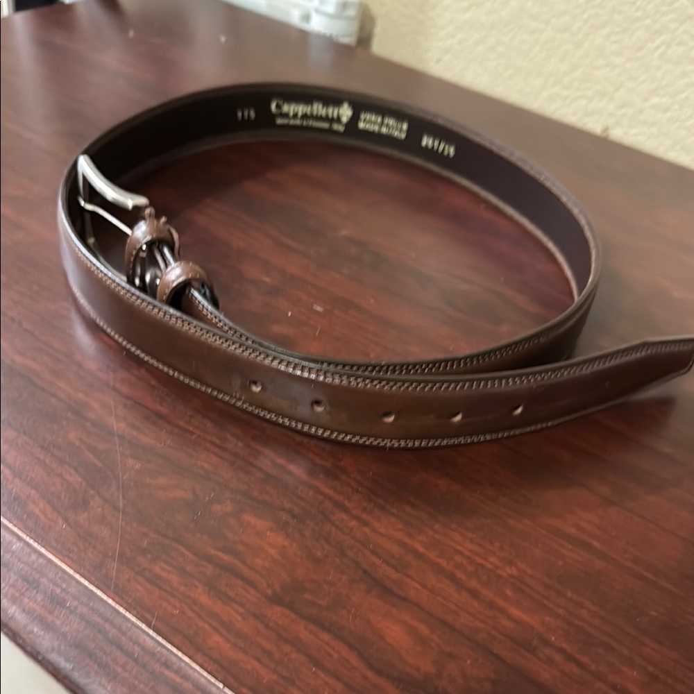 Cappellett Brown Leather Belt hand made in Florence Italy EUC